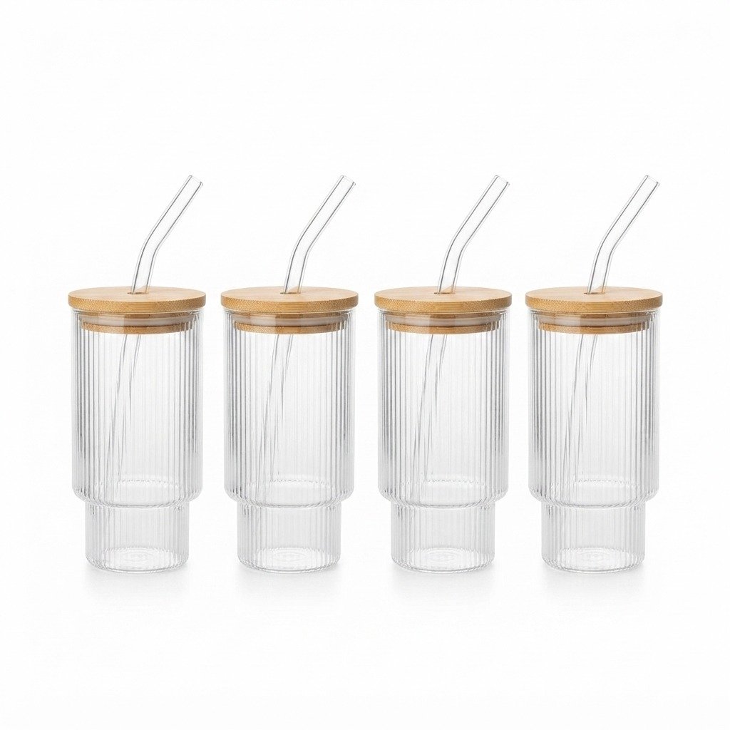 Ribbed Drinking Glasses